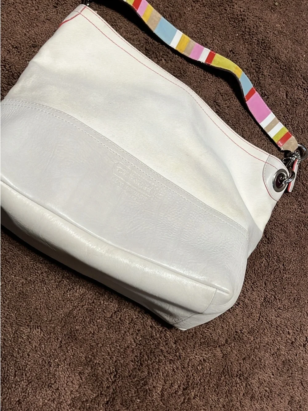 Coach Sonoma
Legacy leather Striped Strap
Handbag Tote white - Picture 4 of 7